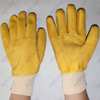 13 gauge polyester full coated yellow corrugated gripper latex gloves