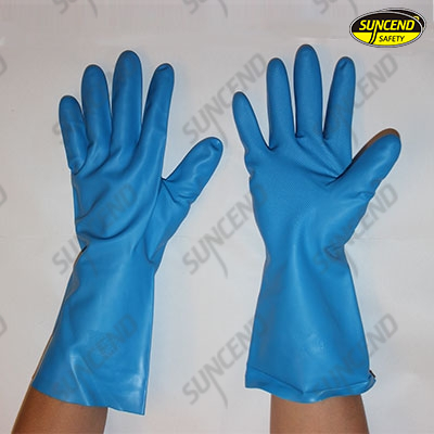 Blue nitrile industrial gloves 