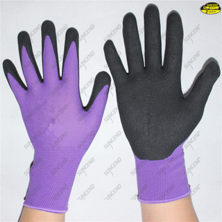 Sandy nitrile coated safety hand protective gloves