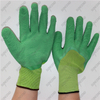 Firm grip heavy 13 gauge polyester gristle green wrinkle latex gloves