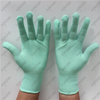 15 gauge nylon spandex knitted lining single palm green PVC dotted women gloves