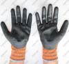 HPPE cut resistant level 5 matte smooth black nitrile coated safety gloves