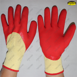 Light weight soft foam latex dipped breathable hand gloves