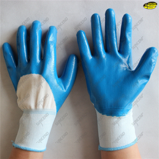 Machinist working use smooth nitrile safety waterproof gloves