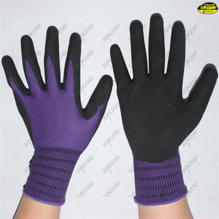 Wholesale sandy nitrile palm dipped industrial working gloves