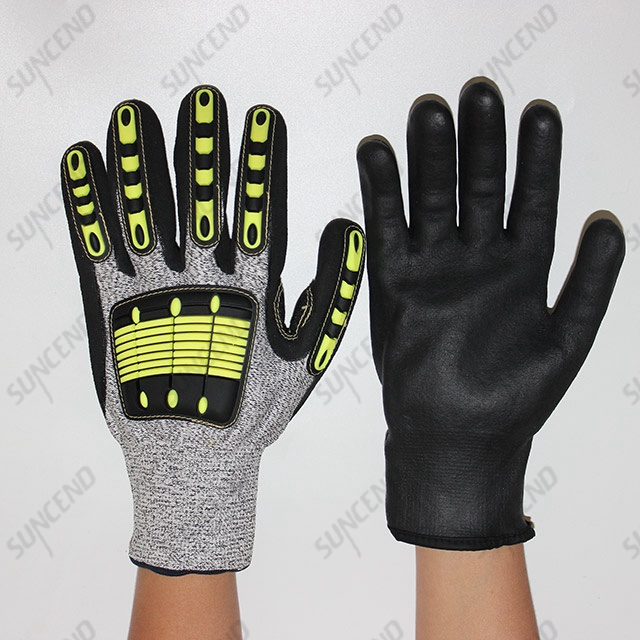 TPR Impact Gloves with Sandy Nitrile Palm