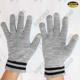 Grey touch screen gloves