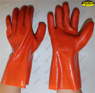 PVC sandy finish antislip protective fishery working glove