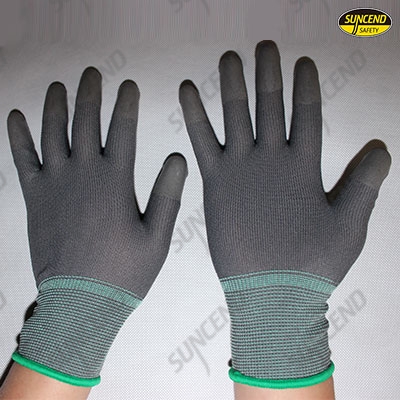 PU fingertips coated work gloves