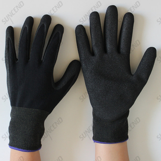 Nitrile Palm Coated Sandy Finished Work Glove