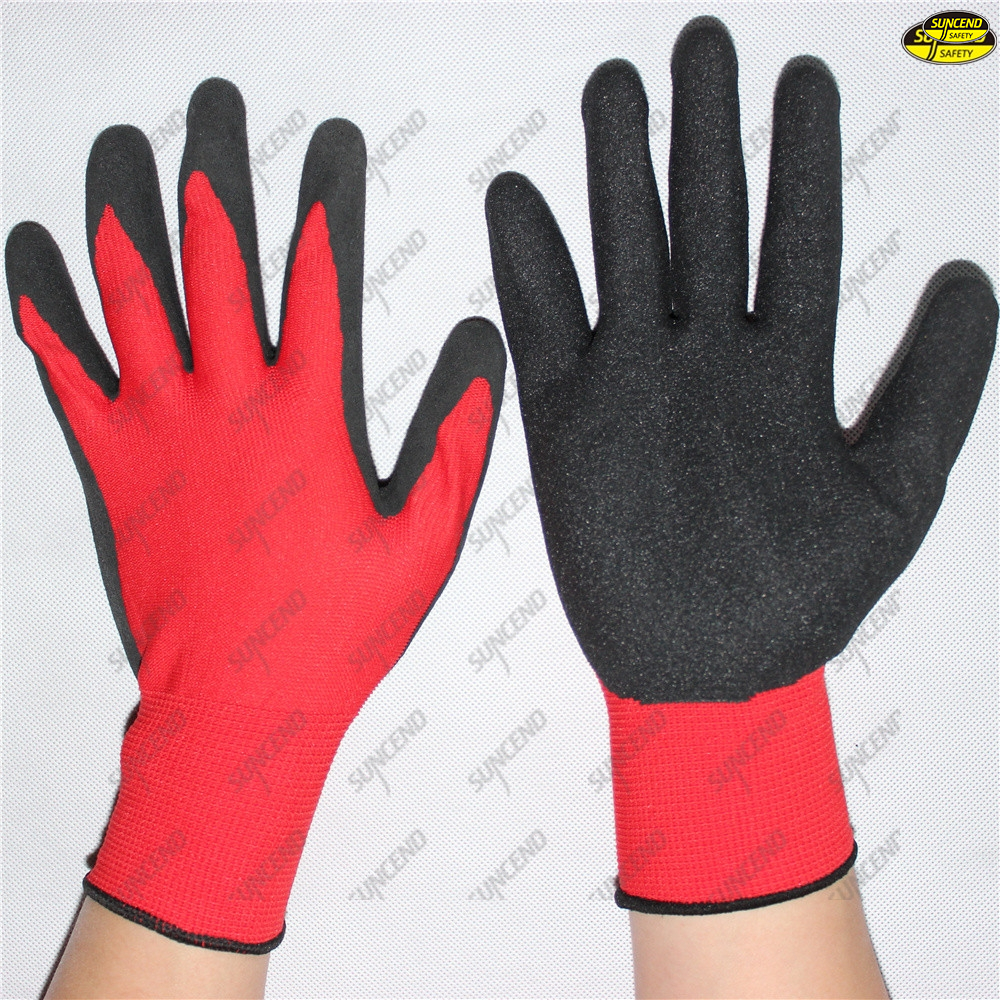 Industrial hand protective sandy nitrile gloves