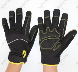 Men's High Abrasion Synthetic Leather Palm Tactical Gloves 