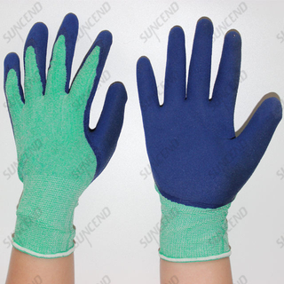 13 gauge polyester thumb full coated breathable anti oil foam nitrile gloves