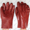 27cm cotton liner full coated rough finish chocolated PVC work gloves