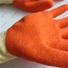 10G 5 yarn polycotton full coated orange crinkle latex gloves