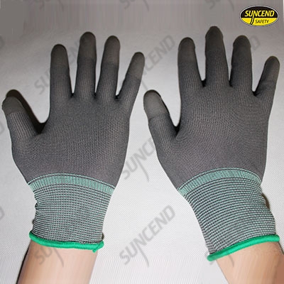 PU fingertips coated work gloves