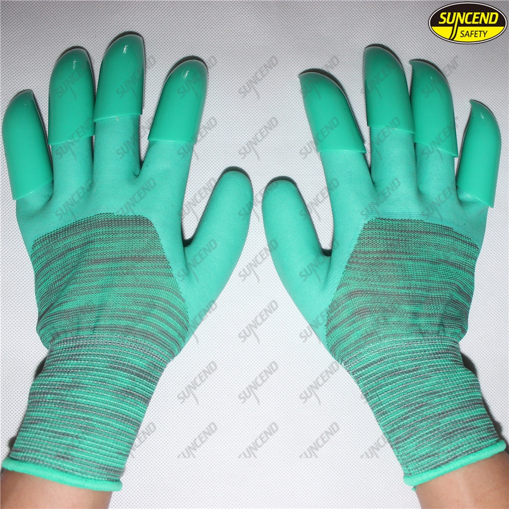 Quick garden work digging gloves with ABS claws