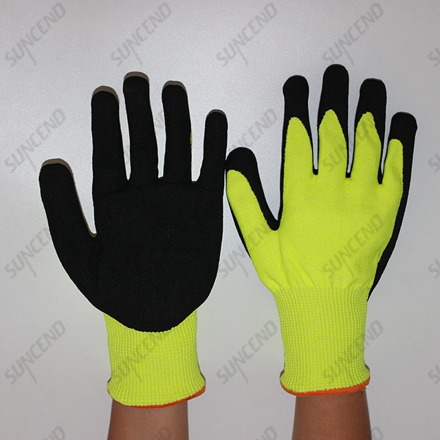 Sandy Nitrile Coated Work Glove with Sponge inside