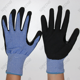 Nylon Liner Sandy Nitrile Coated Work Gloves