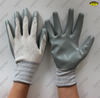 Polyester Coated Grey nitrile safety glove