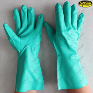 Green Nitrile Industrial Gloves