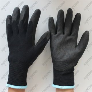 Thermal acrylic fleece + polyester shell 3/4 coated black foam + sandy PVC glov