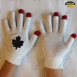 White pu gloves and anti-static gloves witb red Stamp
