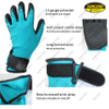 13g polyester black crinkle latex construction gloves with wrist strap