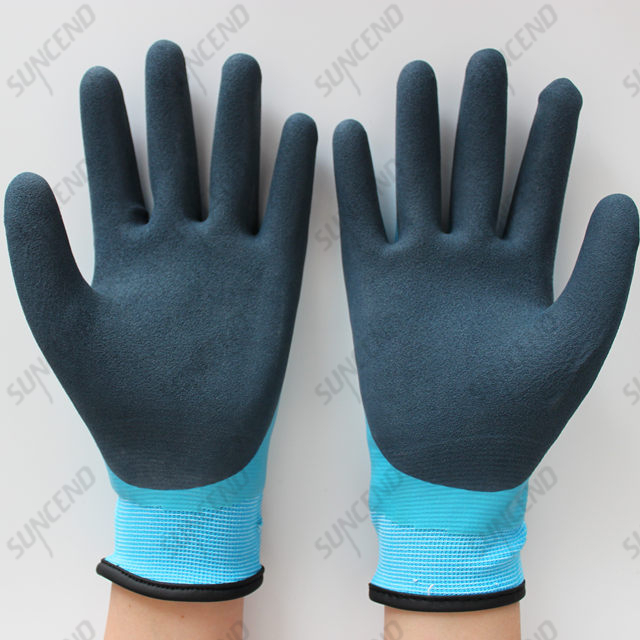 Nitrile Coated Sandy Finish Polyester/nylon Liner Work Gloves 