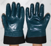 Blue Nitrile Fully Coated Oil Industry Work Glove with Safety Cuff And TPR