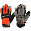 Synthetic leather palm silicone dotted coating safety work mechanical working gloves