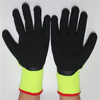 High visible green acrylic with terry palm coated black foam latex gloves