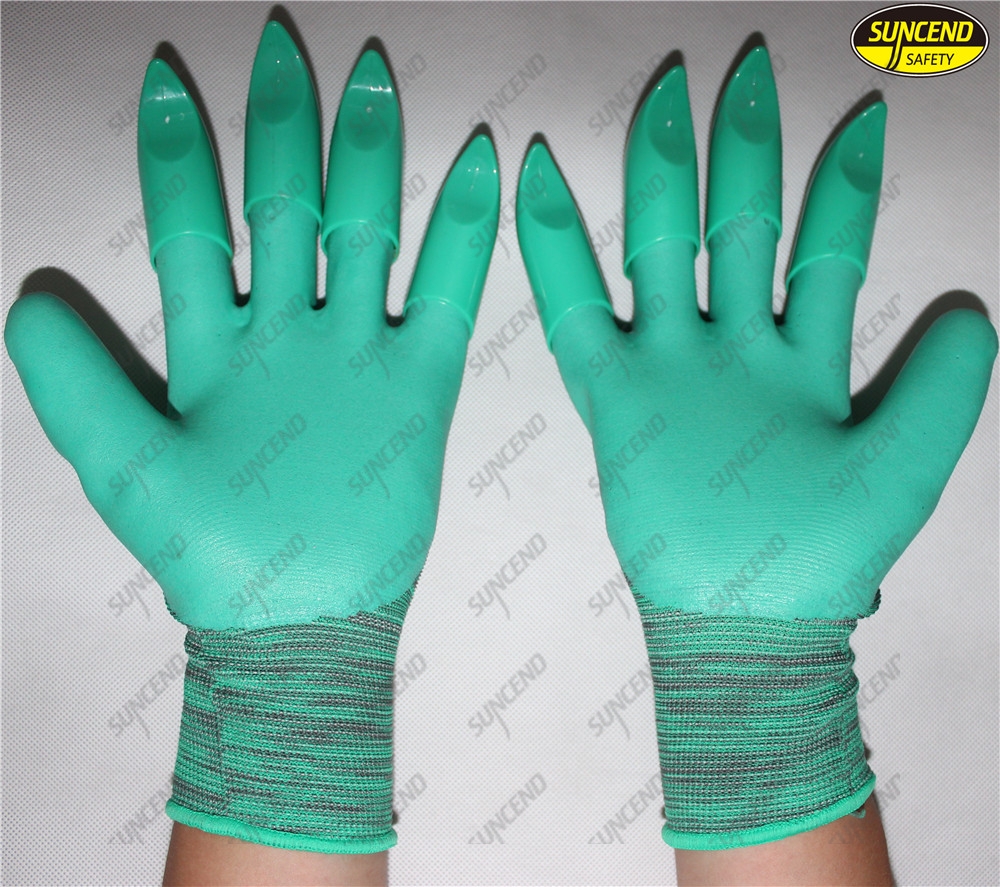 Quick garden work digging gloves with ABS claws
