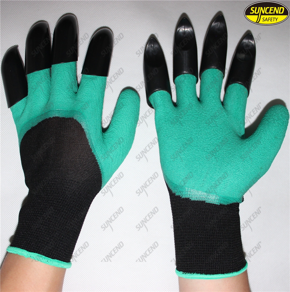 Gardening planting digging gloves with ABS plastic claws
