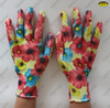 13 gauge polyester nitrile coated garden working gloves