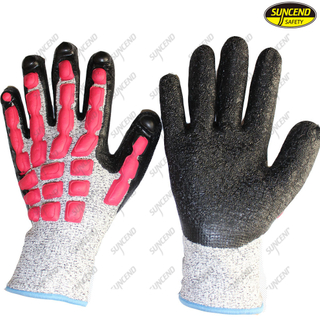 Cut resistant anti vibration safety impact work gloves