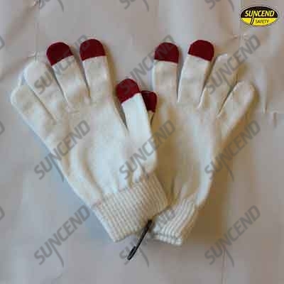 White pu gloves and anti-static gloves witb red Stamp