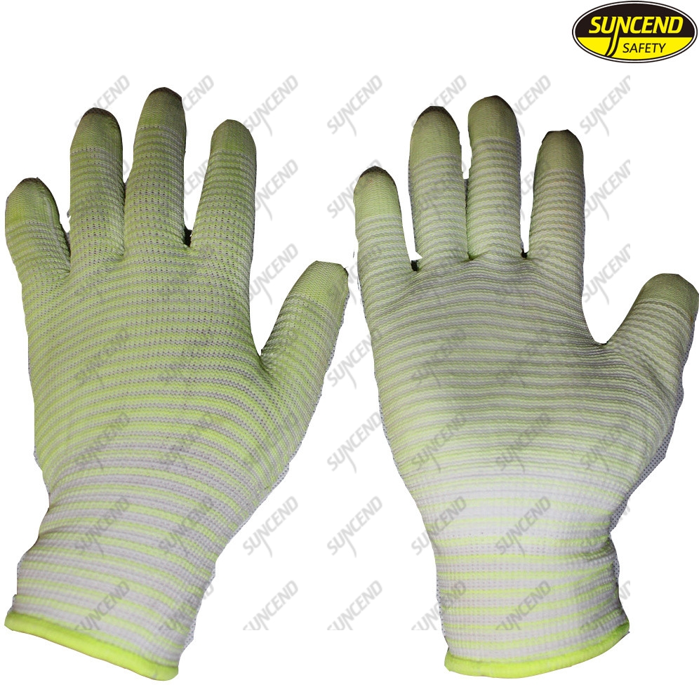 Hand protective anti static pu coated working glove