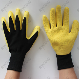 Polyester/nylon Liner Foam Latex Coated Work Gloves