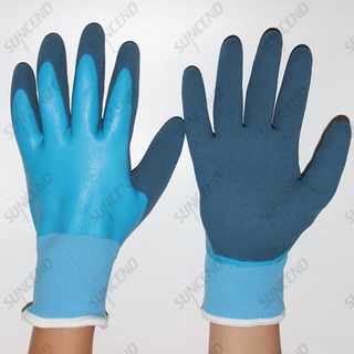 Nylon/polyester Double Dipped Foam Nitrile Gloves