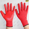 Flexible breathable polyester liner nitrile coated gloves