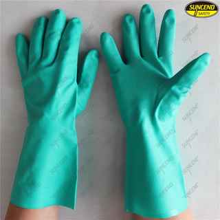 Green Nitrile Industrial Gloves