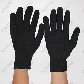 High Visible Sandy Nitrile Coated Work Gloves