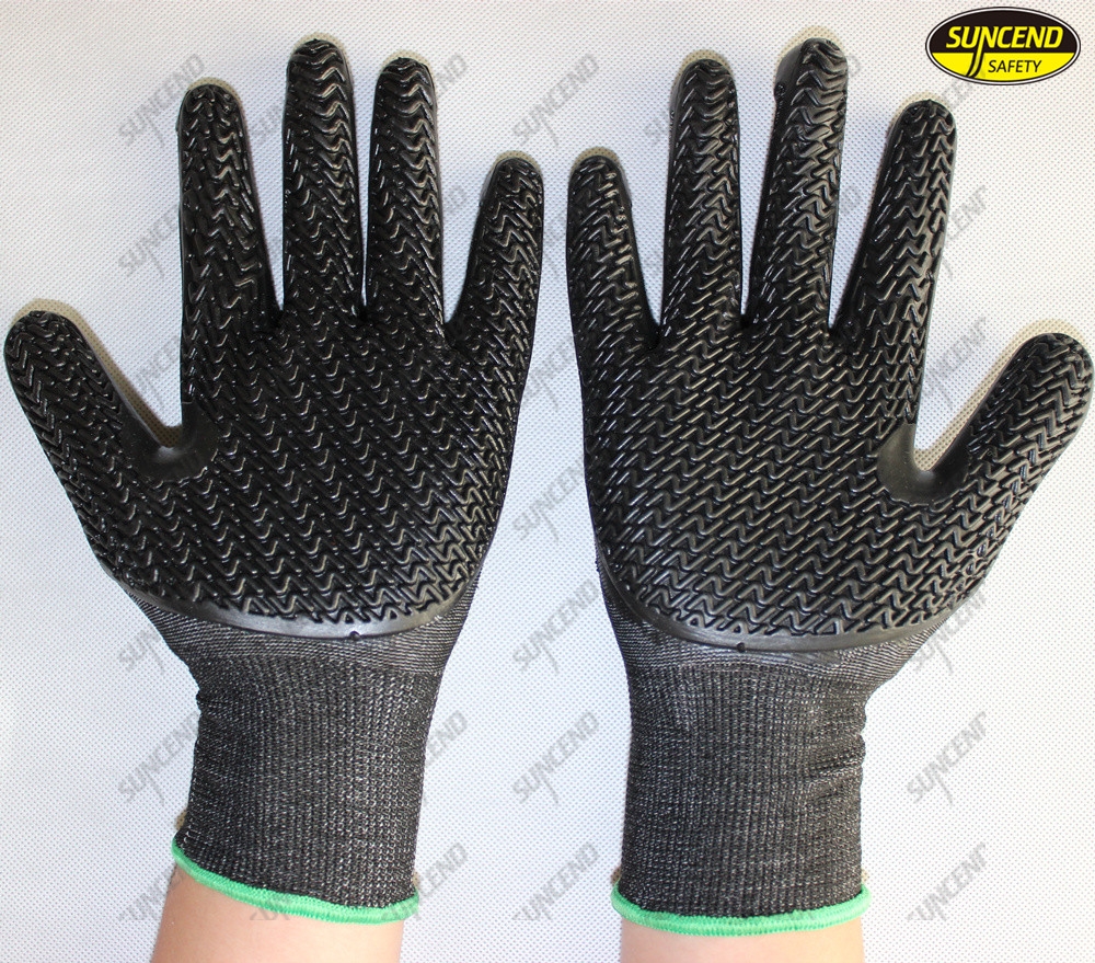 TPE coated polyester liner soft mechanical work gloves