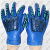 Knitted wrist full coated blue smooth PVC TPR mining impact gloves