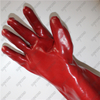 Interlock cotton lining thick red smooth PVC coating gloves