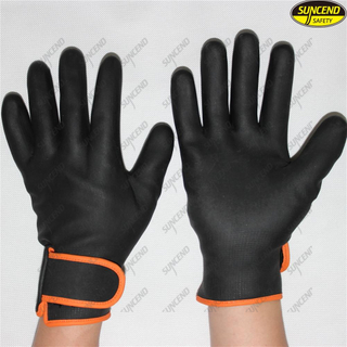 Foam nitrile full coated oil resistant gloves with hasp