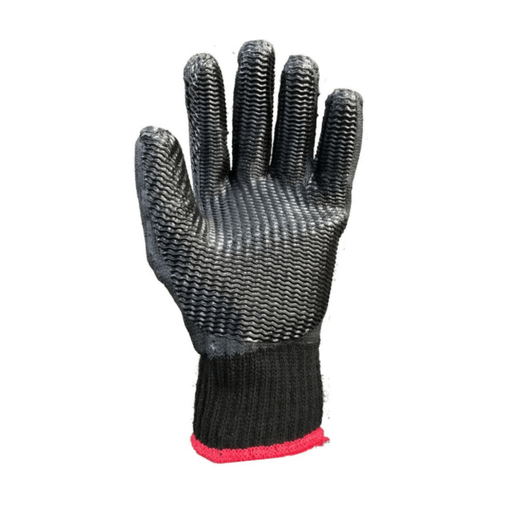 Vulcanized rubber palm&back coated gloves with 7/10 gauge polycotton seamless knit