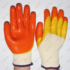 2023 New Model Double Latex 3/4 Coated Thumb Reinforced Two Colors Work Gloves With Cotton Seamless Knit 