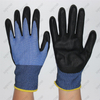 15 Gauge New Color Blue HPPE Knit Micro Foam Nitrile Coated Cut Resistant Working Gloves